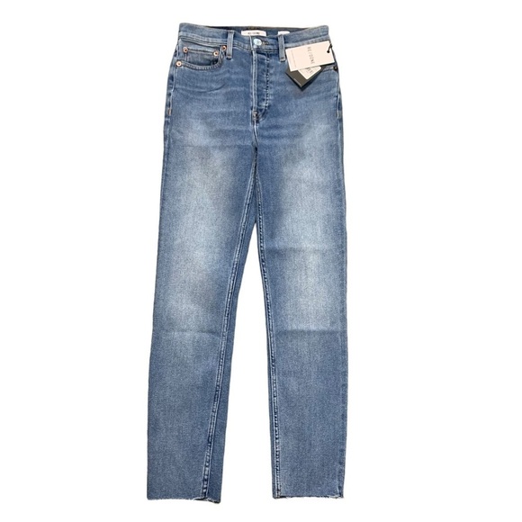RE/DONE Originals Revolve 90s High Rise Slim Fit Ankle Crop Button Fly Size 25 - Picture 2 of 14